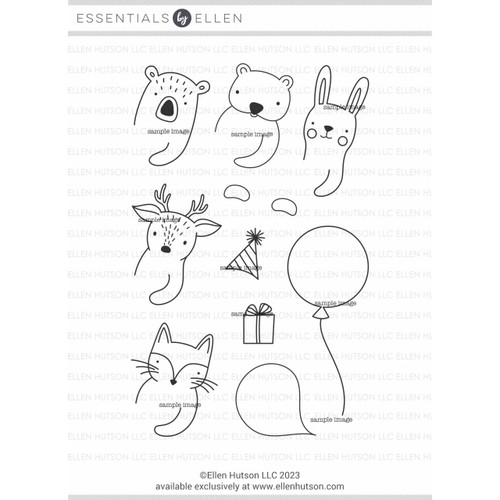 Peekaboo Party Animals by Julie Ebersole, Essentials by Ellen Clear Stamps -